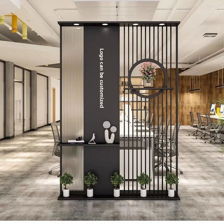 Office Furniture Logo - オフィス会社 スクリーンガラスパーティション ロゴ背景壁 エントランスディバイダー フロントデスク イメージウォール