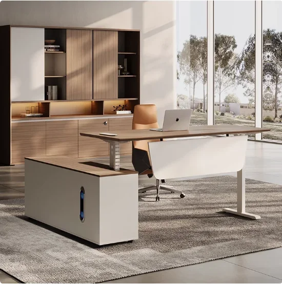 Office Furniture Logo - モダンなシンプルオフィスCEO社長用テーブル、マネージャーデスク、高級デスク、オフィス家具、カスタムロゴ入り