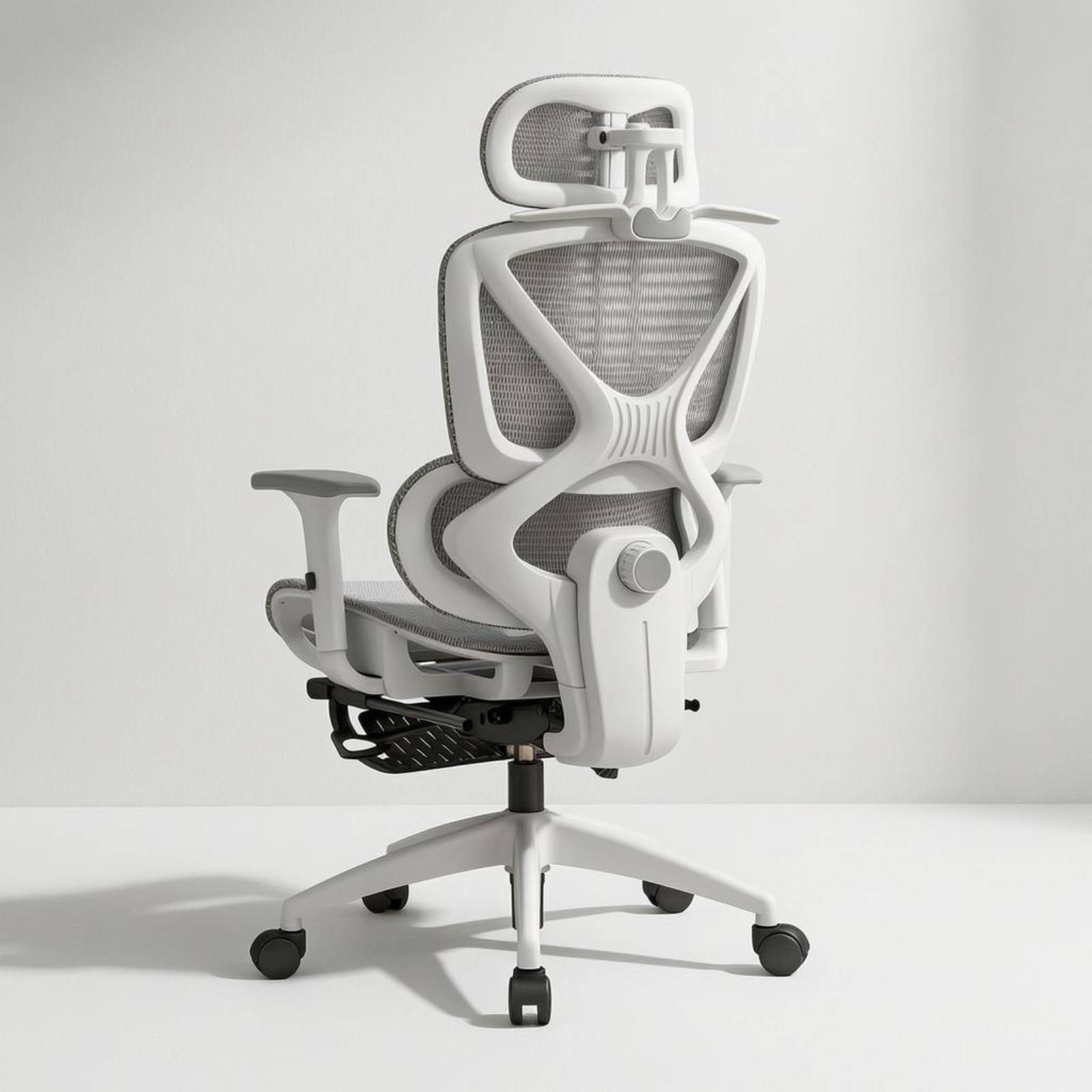 Office Furniture Desk - リクライニングバックレスト人間工学に基づいたメッシュチェアハイバックローリングデスクチェア効率的なデスクワークのための調整可能なサポート