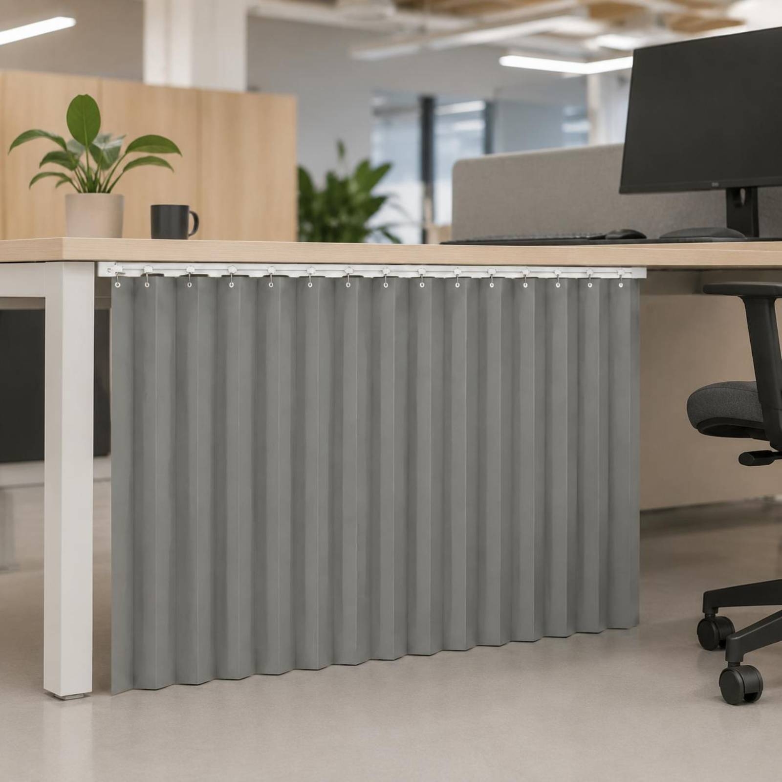 Office Furniture Desk - デスクプライバシーカーテン 風よけ オフィスプライバシーカーテン ワークステーションスクリーン 金属リング ワークスペース家具