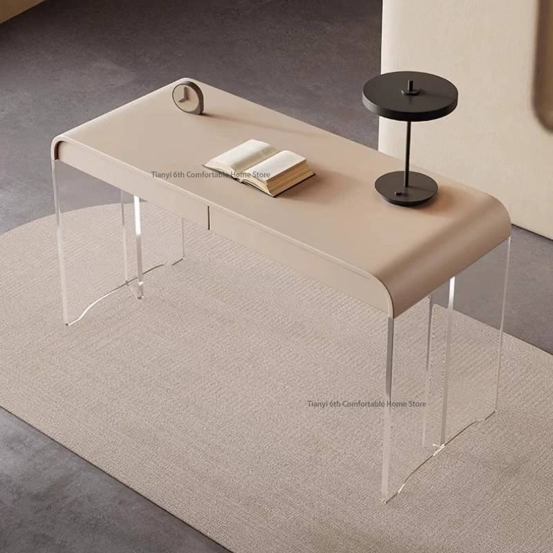 Office Furniture Desk - イタリアのミニマリストデスク北欧クリエイティブアクリルリビングルームフローティングオフィスデスク寝室学習家具Zwevend Bureau FYFD