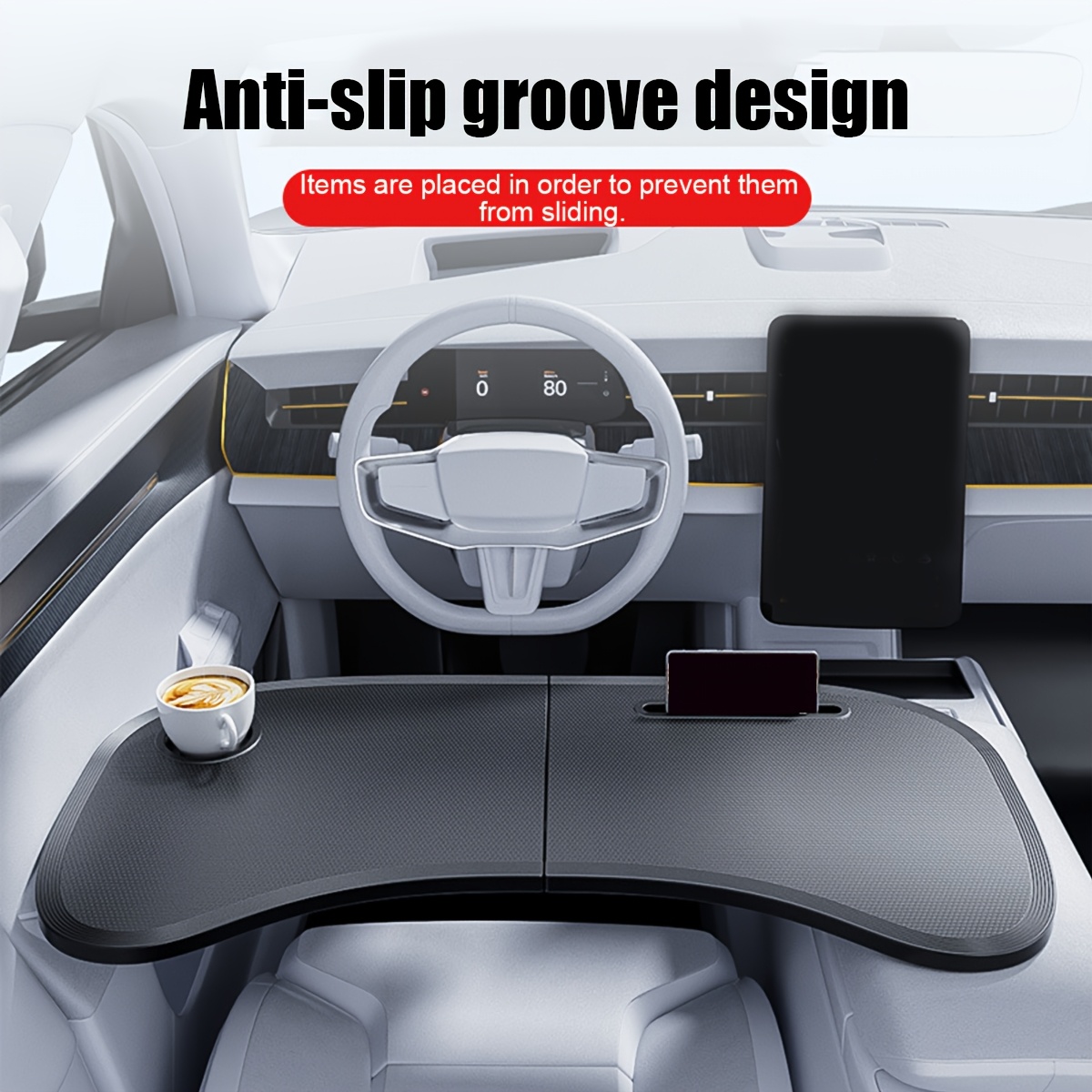 Office Furniture Desk - 1 個車用折りたたみ式ステアリングホイールテーブル車用収納テーブル車用オフィス収納アーティファクト車用ポータブル折りたたみテーブル折りたたみ式