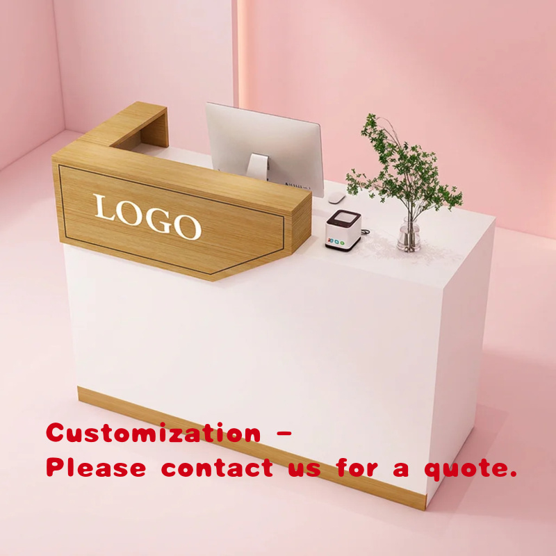 Office Furniture Desk - 木製ホテル受付デスク モダンオフィスフロントカウンター サイズ1m カスタム受付テーブル