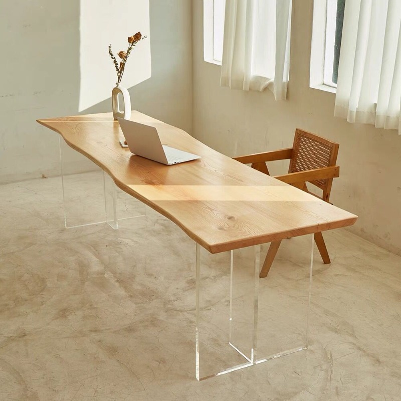 北欧無垢材アクリルフローティングテーブルモダンシンプルスタデ - Office Furniture Desk のレビューと価格