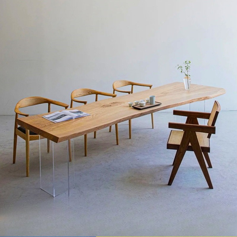北欧無垢材アクリルフローティングテーブルモダンシンプルスタデ - Office Furniture Desk のレビューと価格