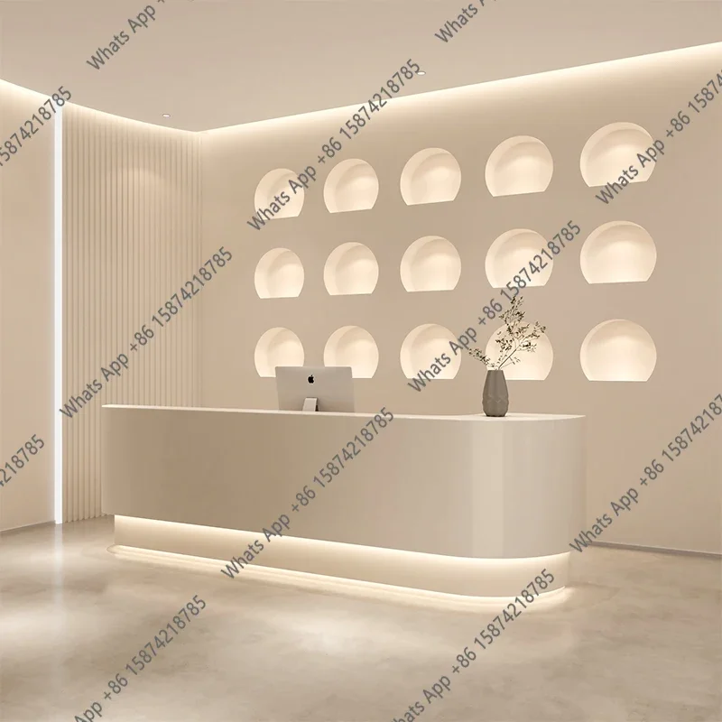 Ee C 衣料品店の受付デスク ロゴ LED ベージュ キャ - Office Furniture Logo のレビューと価格