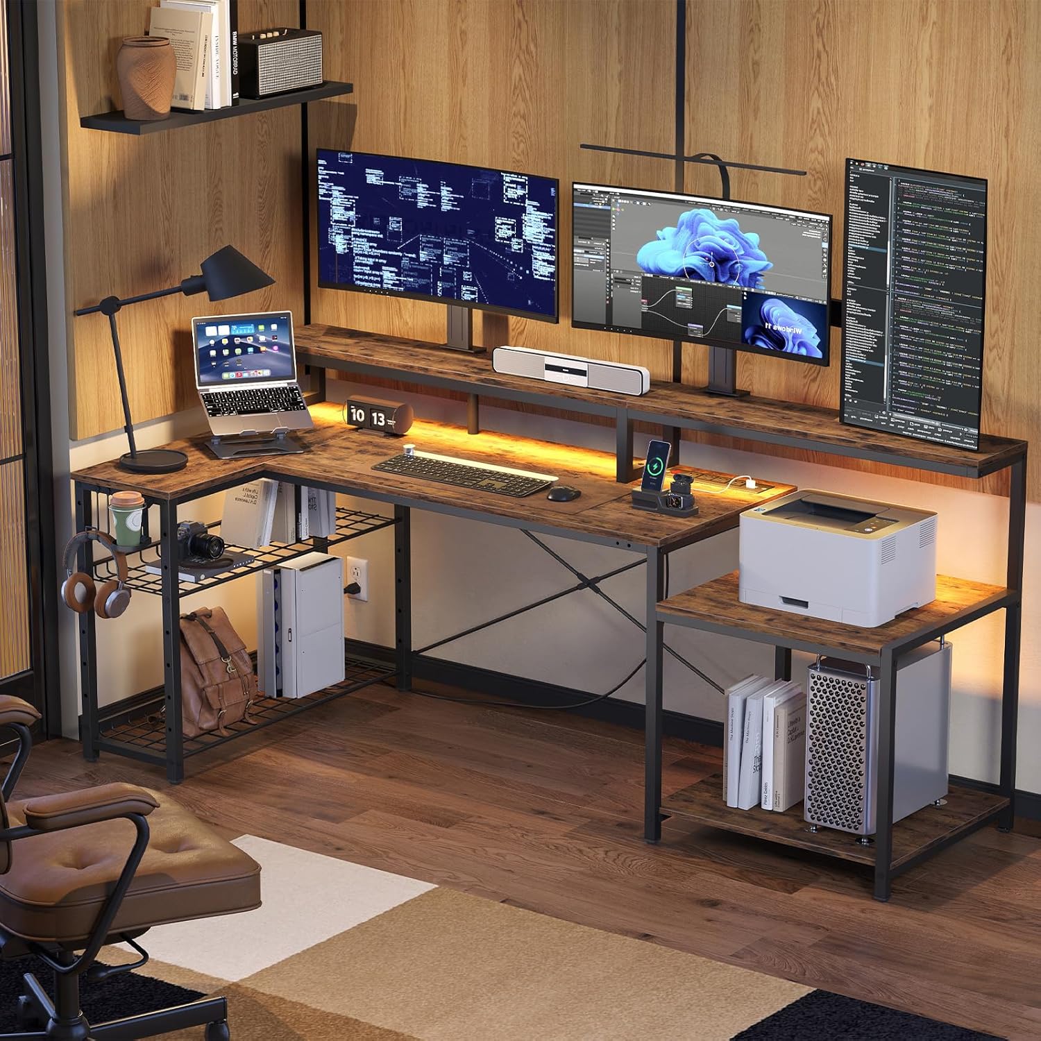 71.5インチのコンピューターデスク（電源コンセント付き）、 - Office Furniture Outlet のレビューと価格