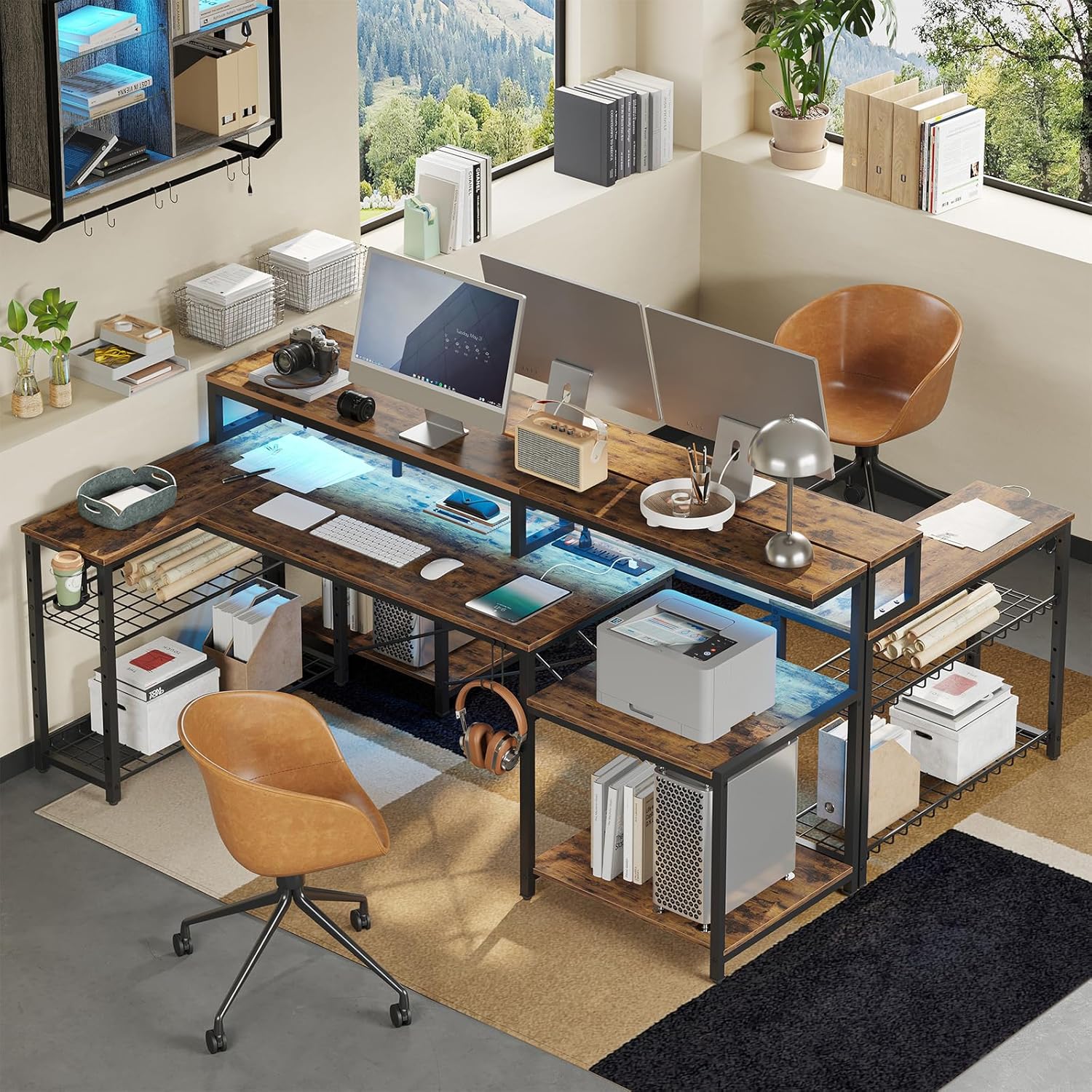 71.5インチのコンピューターデスク（電源コンセント付き）、 - Office Furniture Outlet のレビューと価格