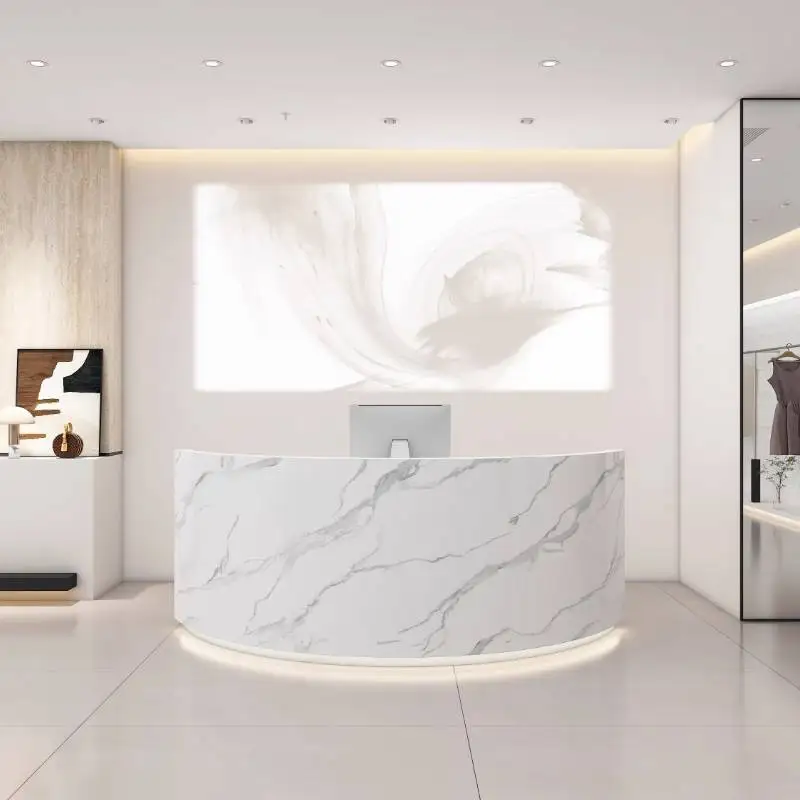 デザインロゴ受付デスク美容室高級レジ受付デスクフロントモダン - Office Furniture Logo のレビューと価格