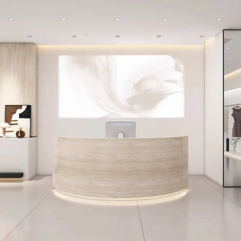 デザインロゴ受付デスク美容室高級レジ受付デスクフロントモダン - Office Furniture Logo のレビューと価格