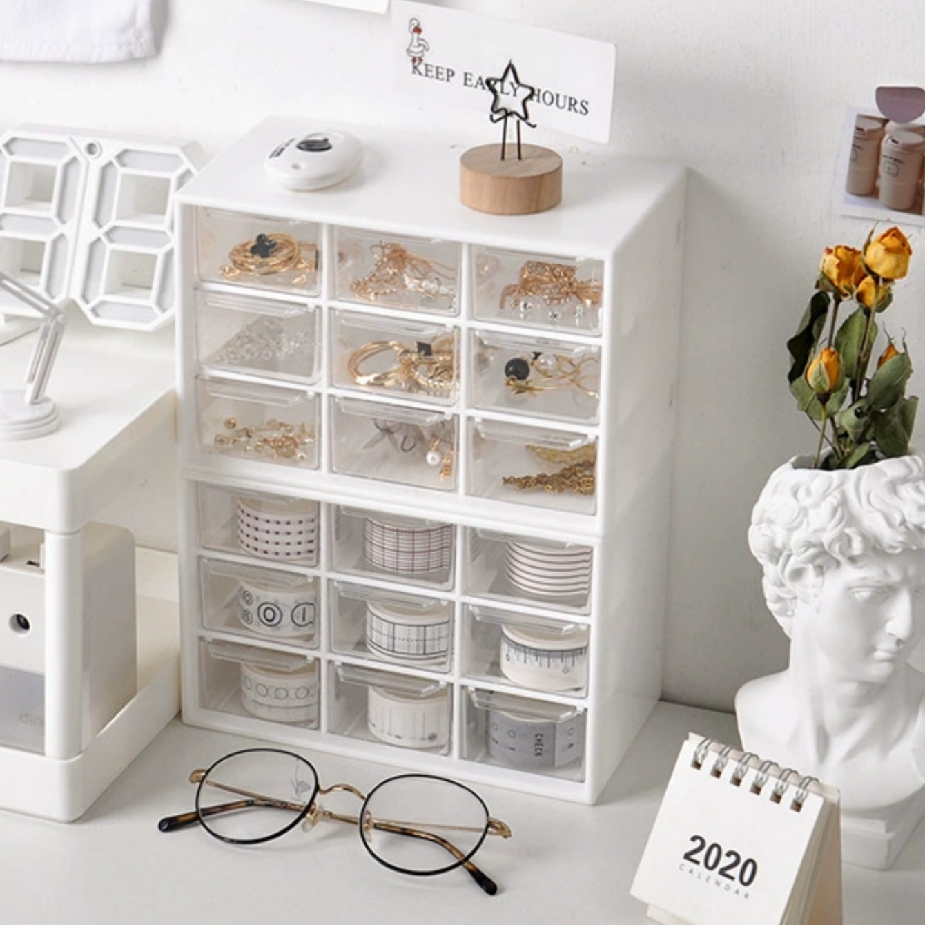 ビーズ材料収納ボックス。 9グリッド引き出し式収納ボックスは - Office Furniture Cabinets のレビューと価格