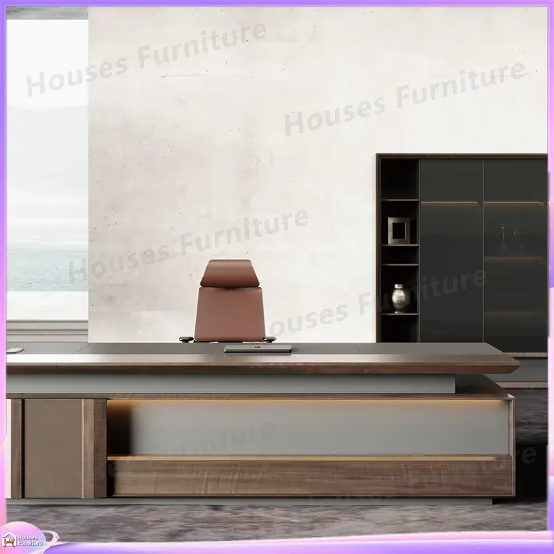 高級エグゼクティブデスク 無垢材オフィス家具 ブラウン CE - Office Furniture Desk のレビューと価格